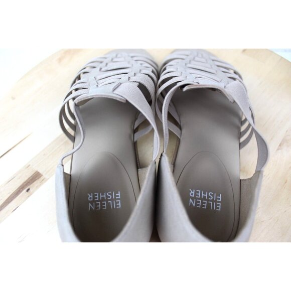 Eileen Fisher Sandals 6.5 Beige Gladiator Strappy Comfort Flat Minimalist - Picture 13 of 13